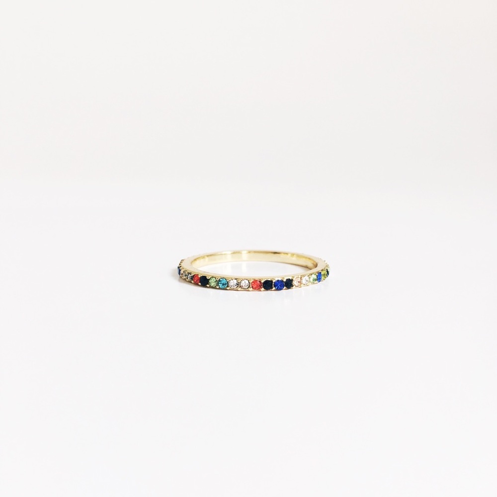 Rainbow Eternity Round Band Ring